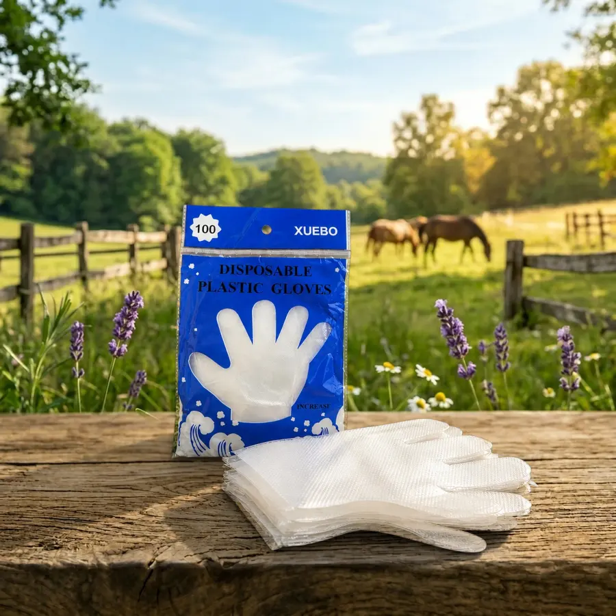100 plastic wegwerphandschoentjes – productafbeelding